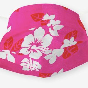 Pink Hawaiian Hibiscus Face Mask